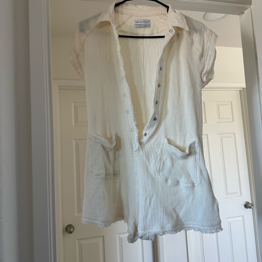 Urban Outfitters Cream Button-Down Shirt